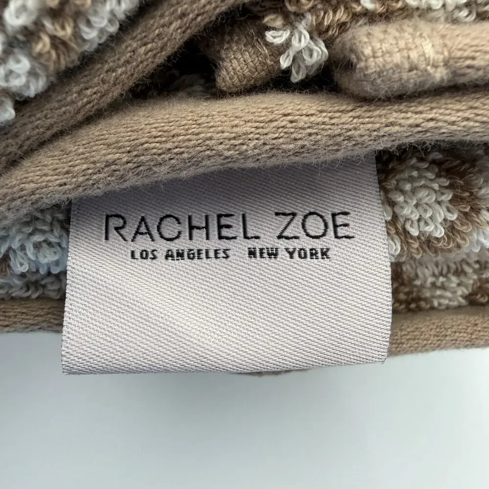 Rachel Zoe Leopard Cheetah Animal Print Hand Towel Set of 2 Ivory Brown 18 x 28